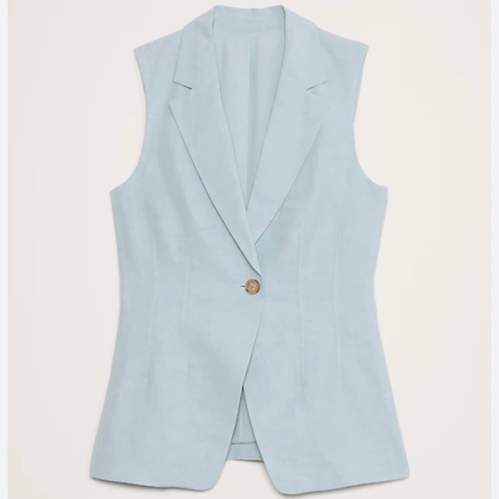 Banana Republic HOURGLASS TENCEL™-LINEN VEST Light Blue